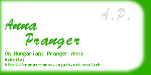 anna pranger business card
